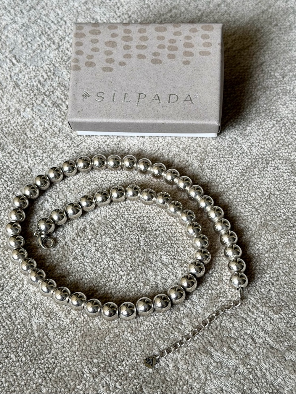 Silpada Bead Ball Polished Silver Necklace - Picture 9 of 9